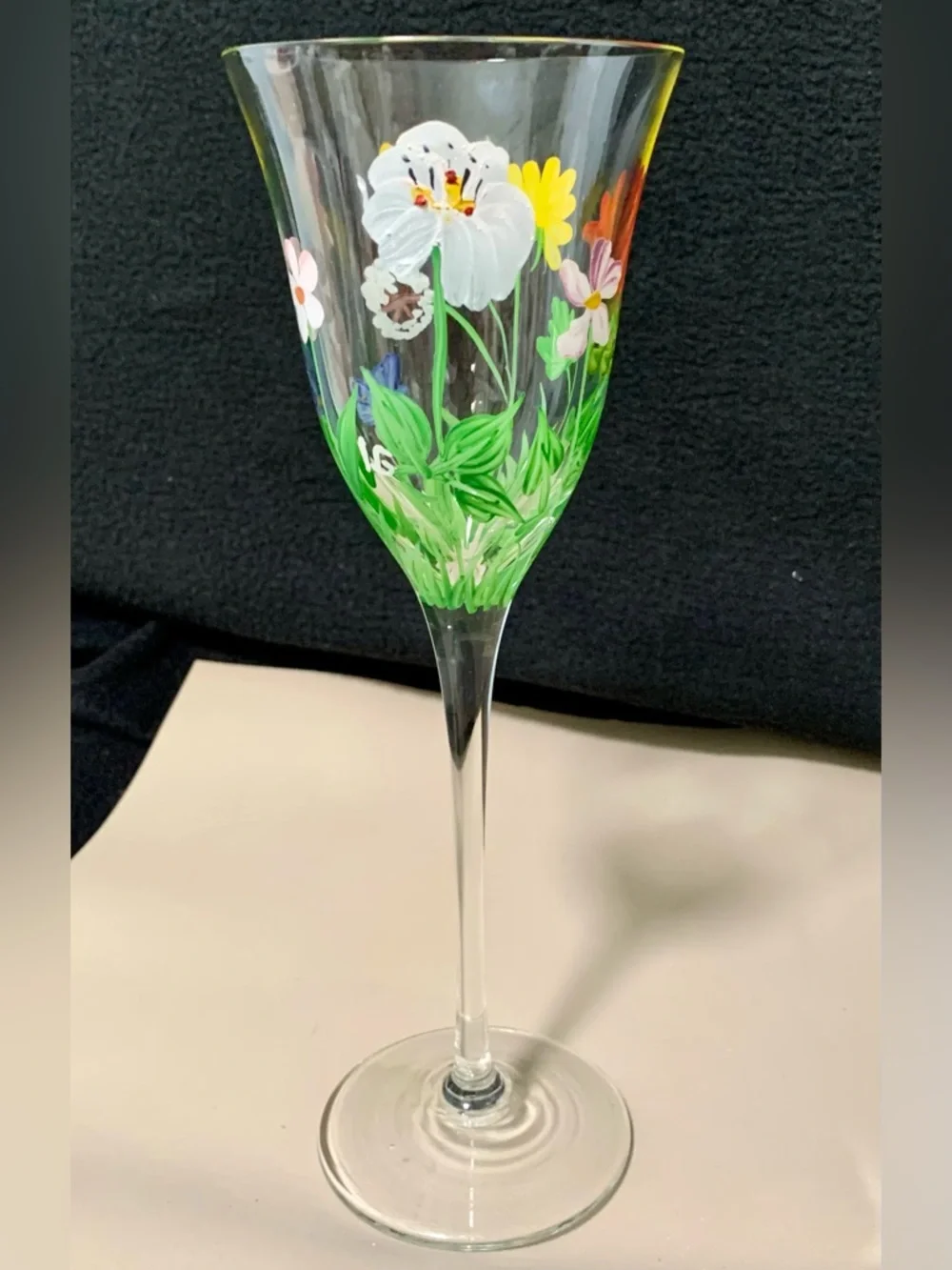 🔍 (2) Royal Danube RDZ19 Hand-Painted Floral Water Goblets • Signed I.G.